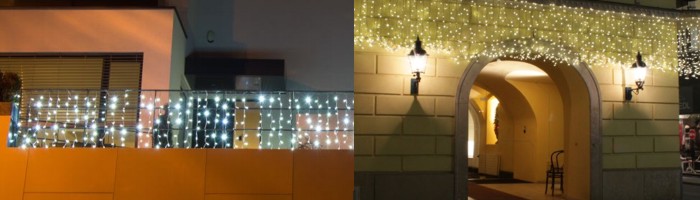 LED záves na balkón